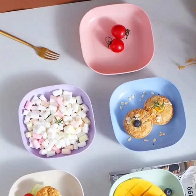 10 Pcs Plastic Plates With Stand