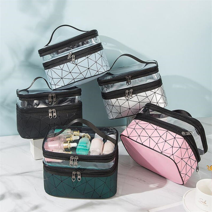 2 Section Transparent Cosmetic Pouch
