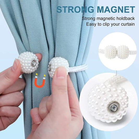 Magnetic Pearl Curtain Tiebacks (1 Pair)