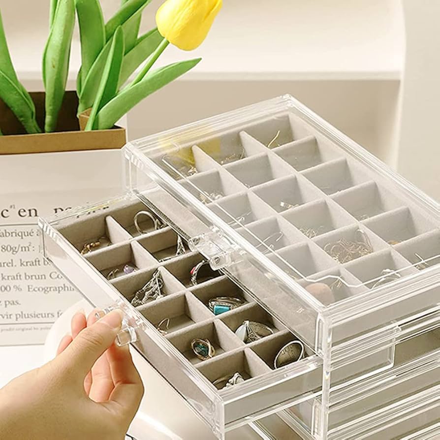 3 Portion Velvet Organizer, Jewerly Organizer