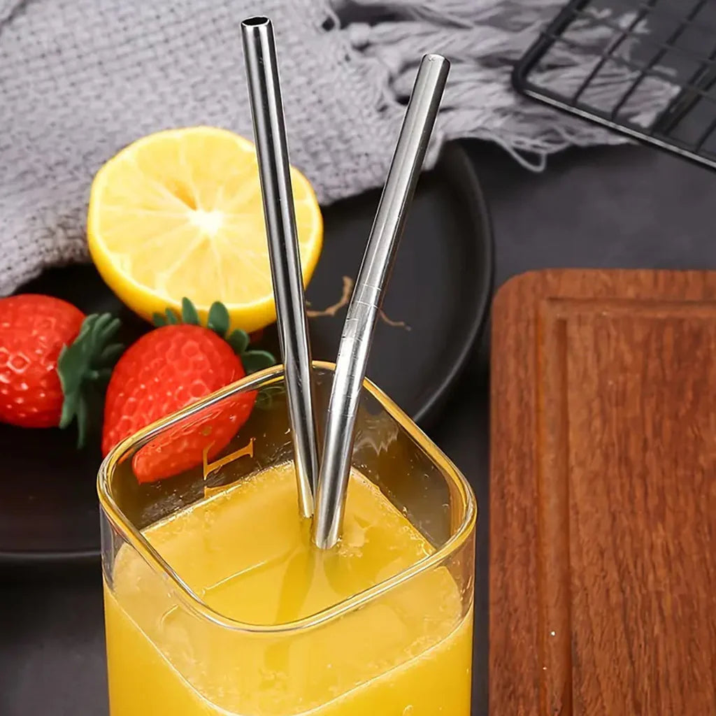 5Pcs Metal Straw Set, Home and Living