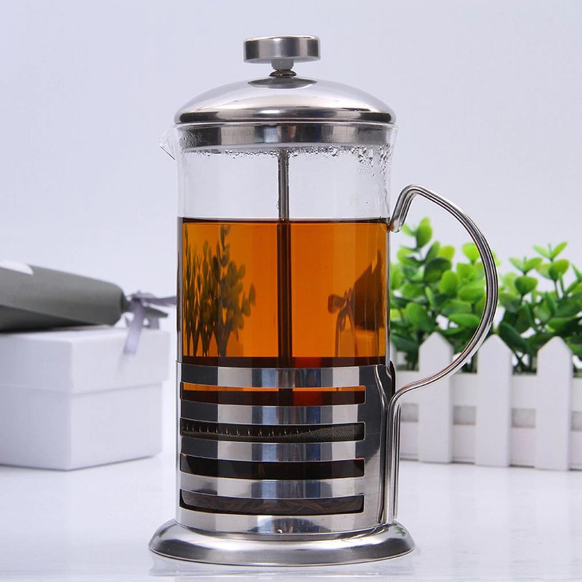 600ml Stainless Steel French Press Glass Coffee & Tea Brewer