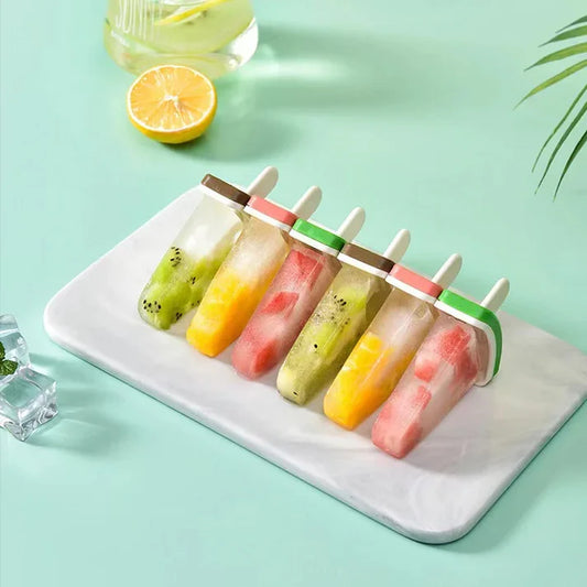 4 Pcs Fruit-Shaped Ice Cream Mold Set