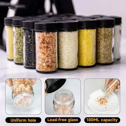 Kitchen Spice Tower – 18-Jar Rotating Organizer