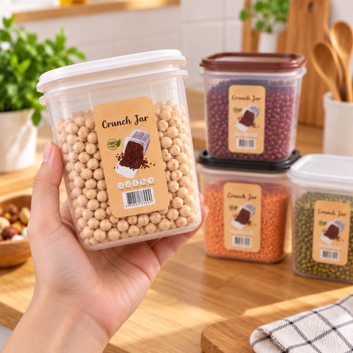 1Pcs Airtight Kitchen Storage Jar 850ml BPA Free Food Container