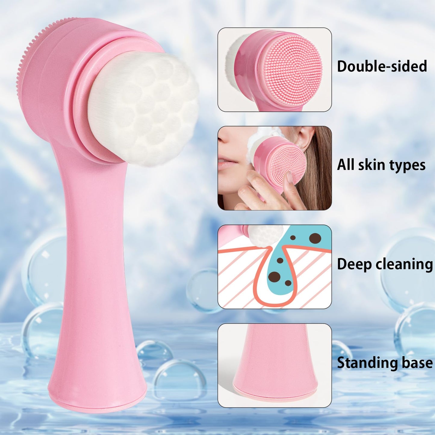 2-in-1 Face Scrubber: Soft Silicone Brush for Cleansing & Exfoliating
