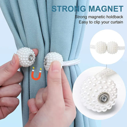 Magnetic Pearl Curtain Tiebacks (1 Pair)