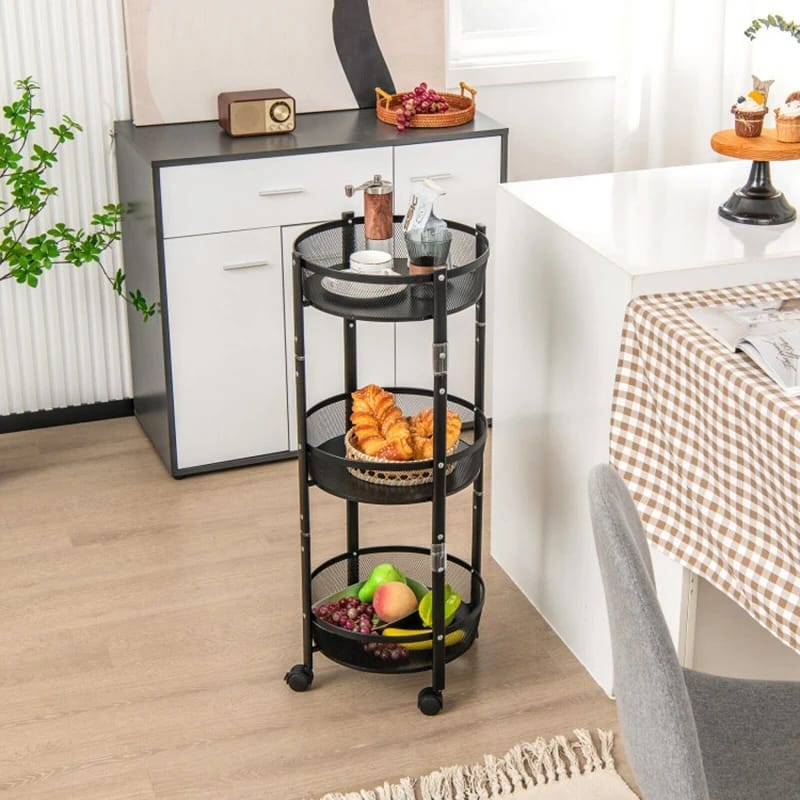 3-Tier Foldable Storage Trolley Rack