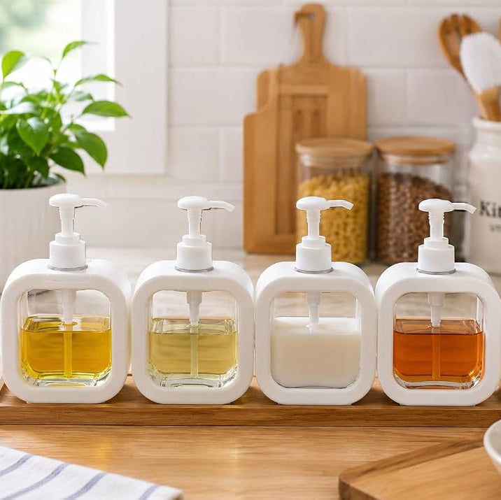 300ml square refillable liquid soap pump dispenser