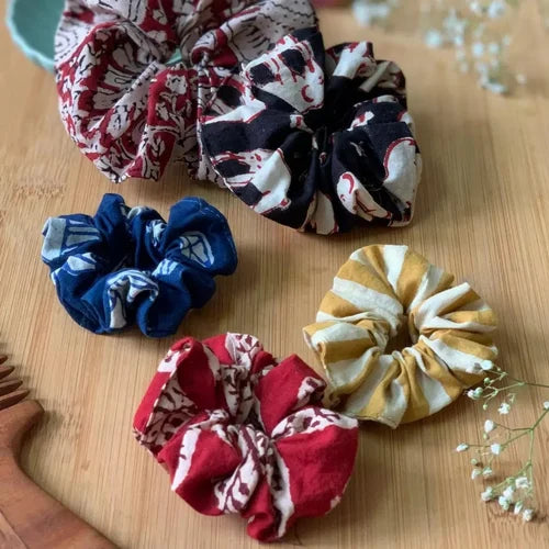  3Pcs Printed Silk Scrunchies, Health and Beauty 