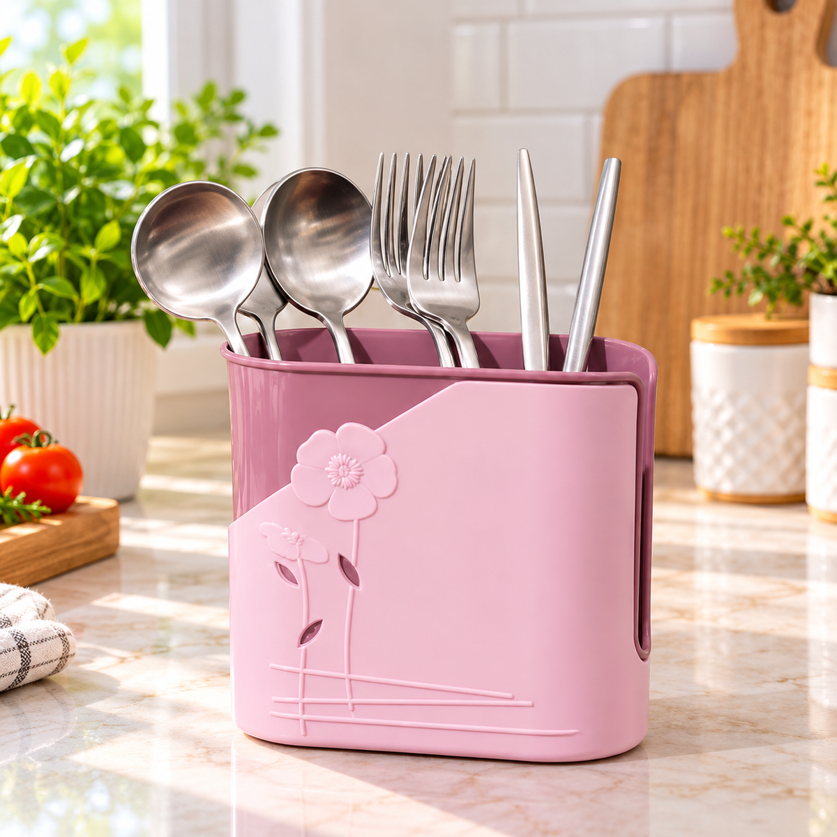 Plastic Cutlery Stand Multipurpose Spoon & Fork Holder