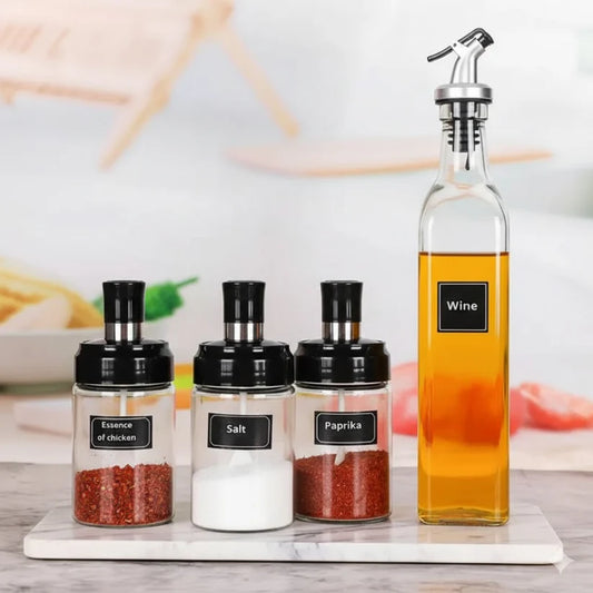 4Pcs Kitchen Oil & Spice Jars, Kitchen Accessories 