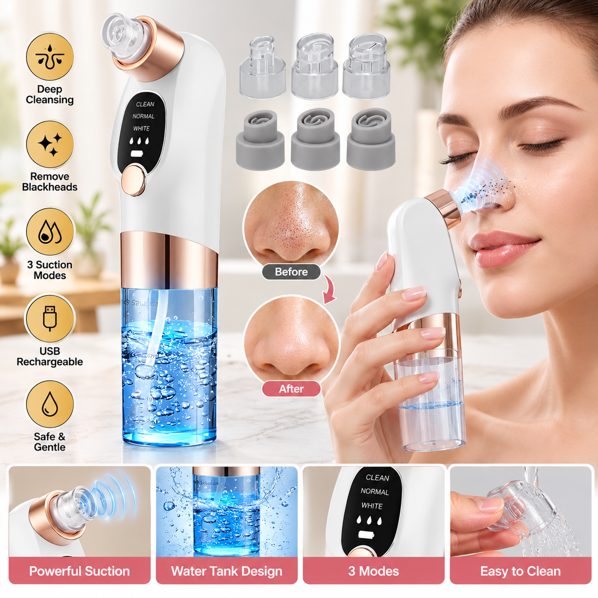 Electric Acne & Blackhead Remover Facial Skin Cleaning Tool