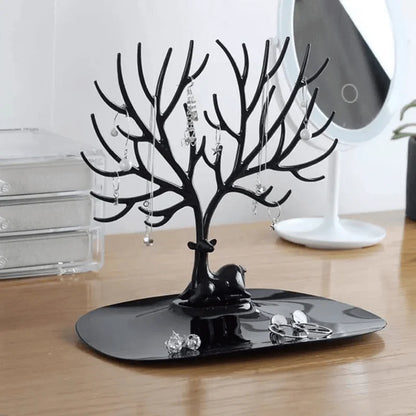 Modern Deer Sculpture Jewelry Rack With Storage Tray