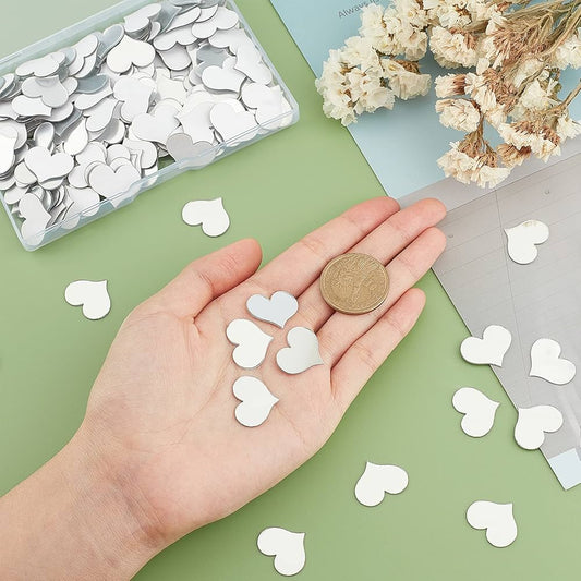 50 Pcs Reflect Heart Shaped Mirror Stickers (1 Inch)