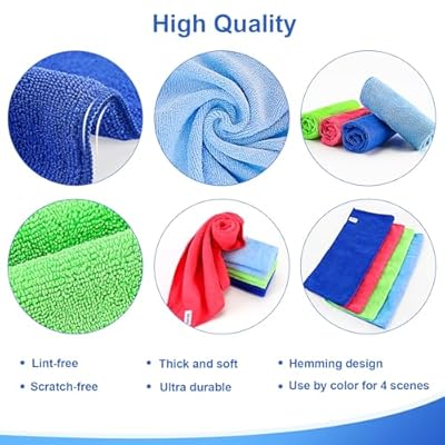 6PCS Washable Reusable Microfiber Cleaning Cloths
