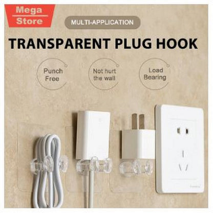 5PCS Universal Power Plug Socket Holders, Transparent Design