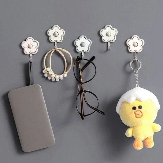 5-Piece Floral Wall Hook Set