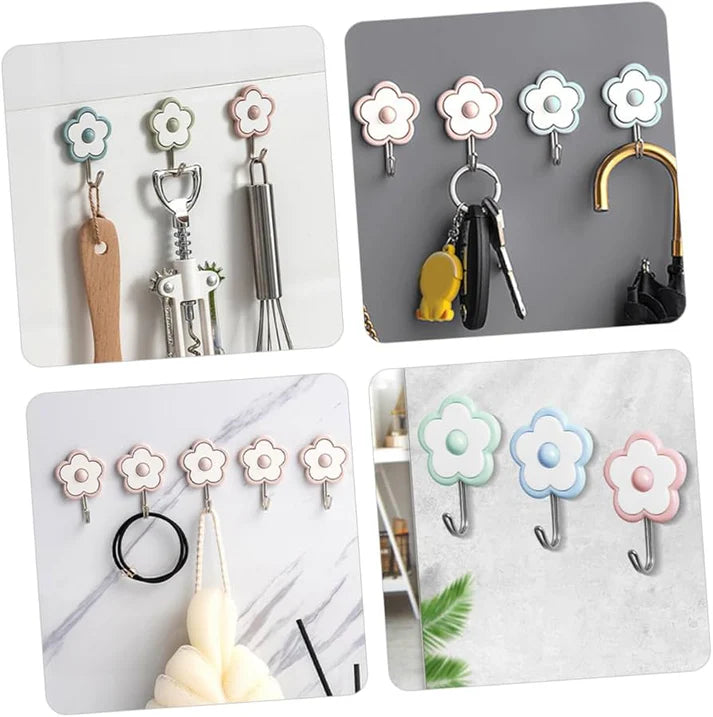 5-Piece Floral Wall Hook Set