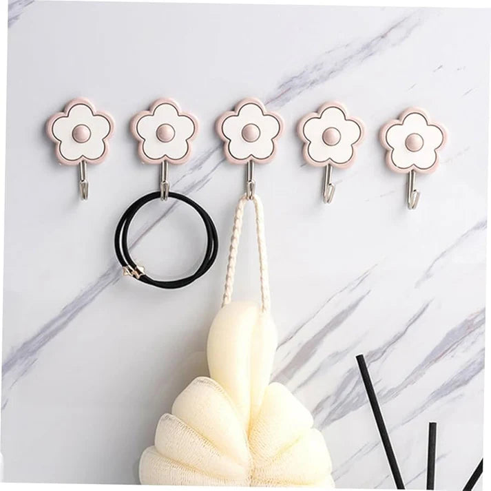 5-Piece Floral Wall Hook Set