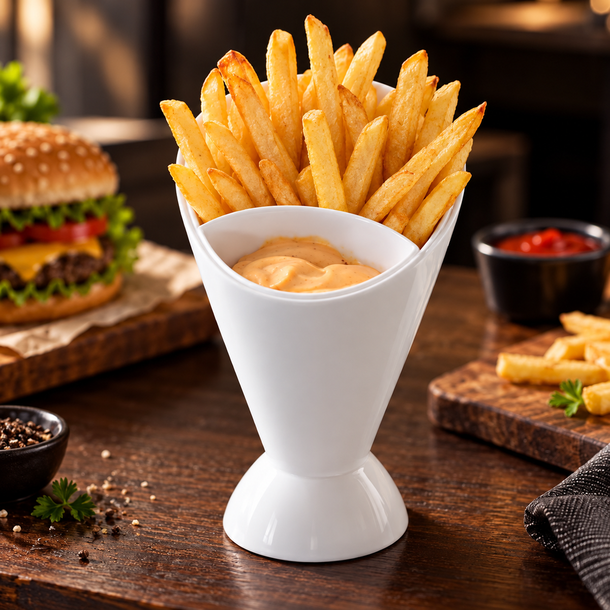 Fries & Sauce Dipping Cup Convenient Snack Holder