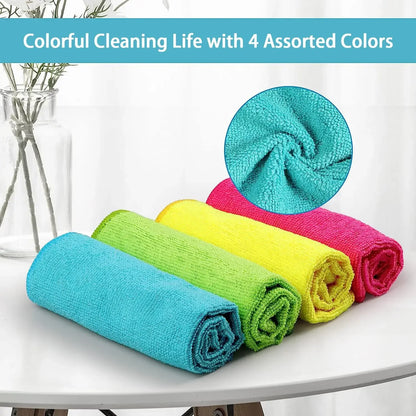 6PCS Premium Multi Purpose Soft Reusable Microfiber Cleaning Cloth Set