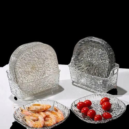 8Pcs Transparent Plates, Kitchen Accessories 