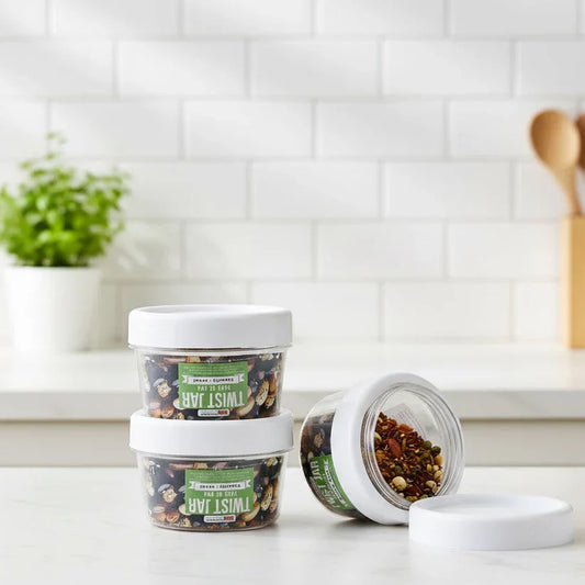200ml Twist Lid Jars 4 Pack Airtight For Spices & Herbs
