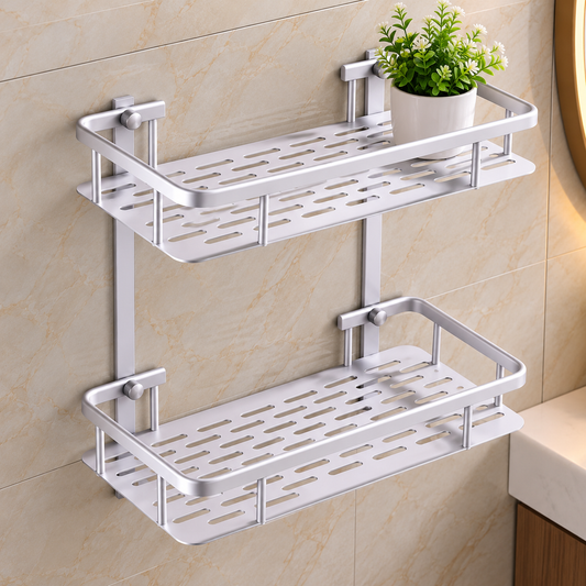 Aluminium Shower Shelf ??2-Tier Bathroom Storage Rack