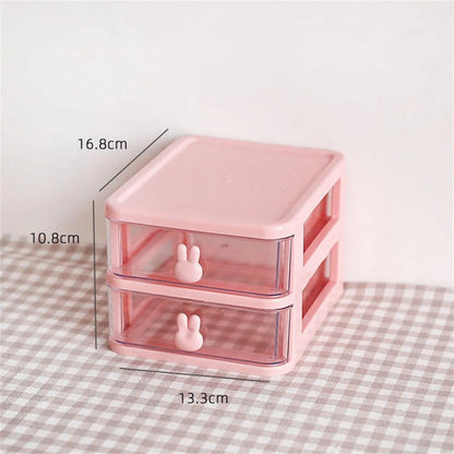 Compact 2-Layer Plastic Storage Drawer – Easy Desktop Organizer