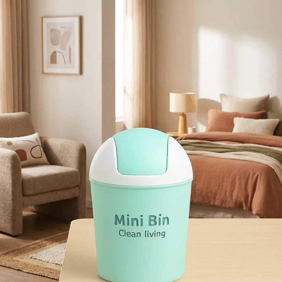 Compact Plastic Trash Can For Home & Office