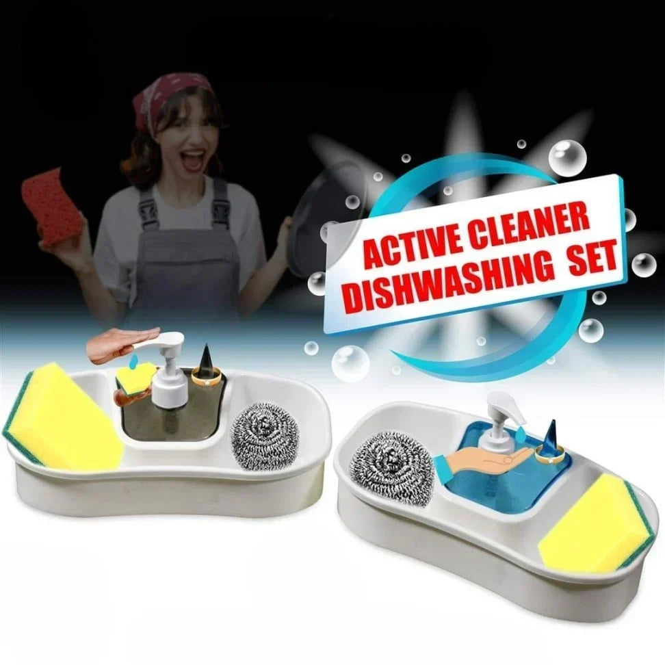 Dishwashing Set With Liquid Holder