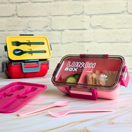 Double Layer Lunch Box With Spoon & Fork