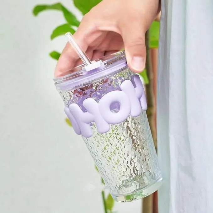 Eco-Friendly Clear Glass Tumbler with Handle
