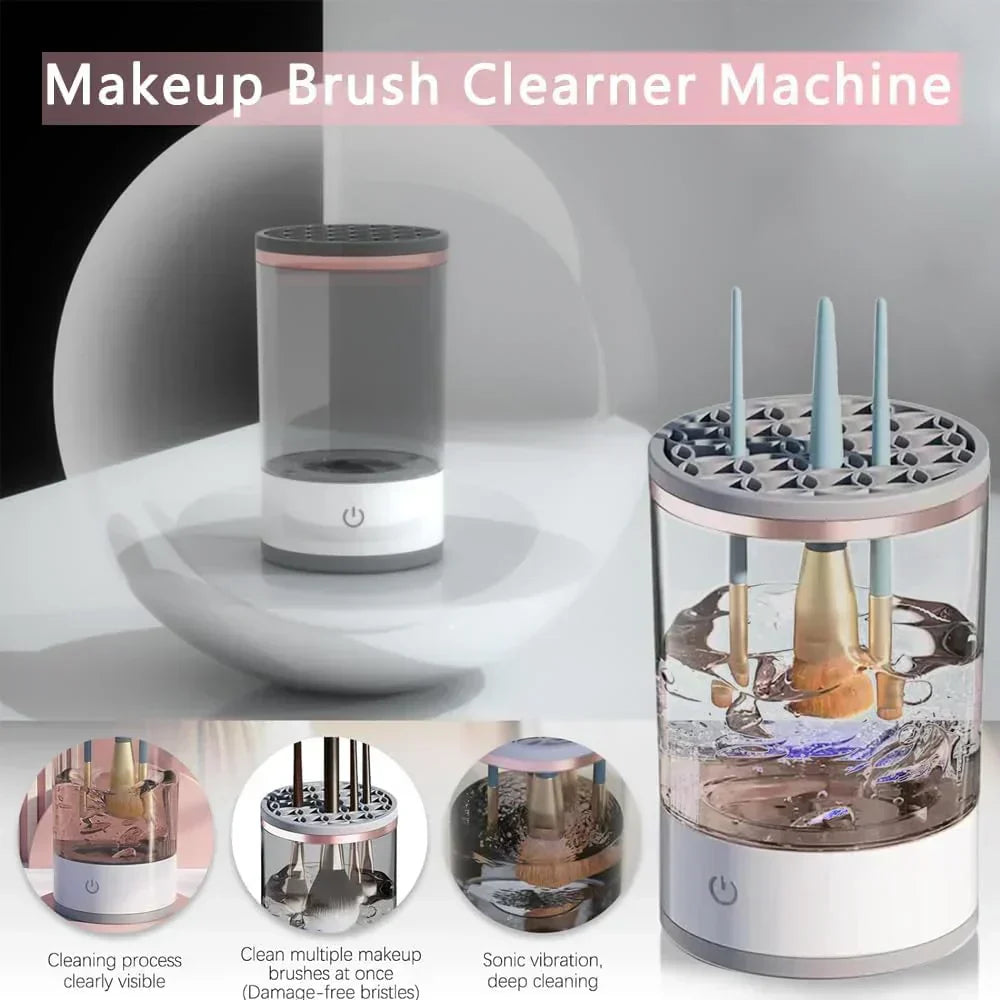Electric Spin Makeup Brush Cleaner With Fast Drying Function