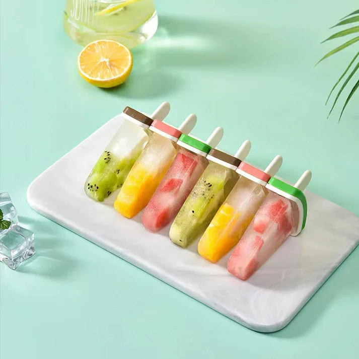 4 Pcs Fruit-Shaped Ice Cream Mold Set