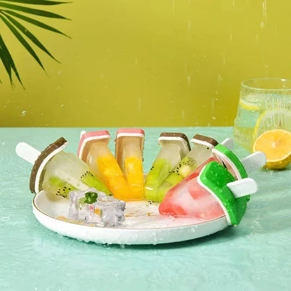 4 Pcs Fruit-Shaped Ice Cream Mold Set