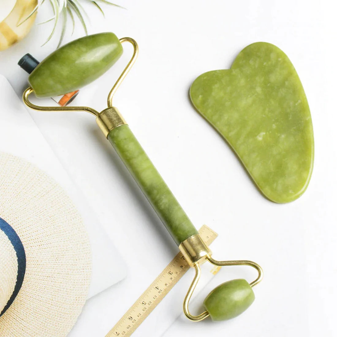 Natural Jade Gua Sha & Face Roller
