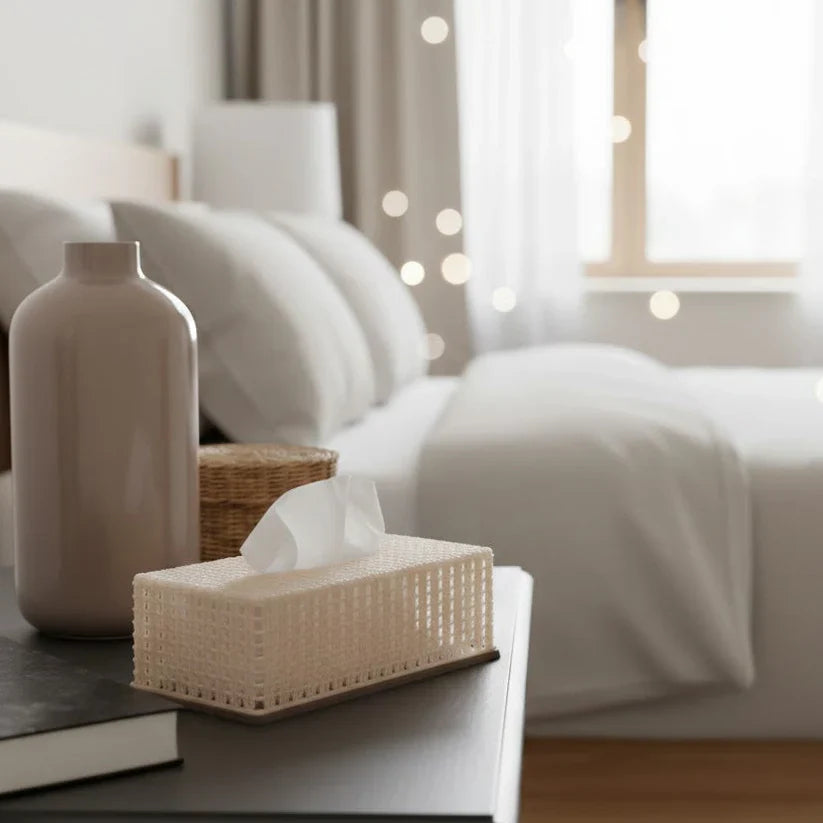  Decorative Knit Tissue Box Cover For Desk, Counter