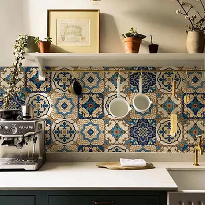 Mediterranean Blue Mosaic Tile Backsplash Sticker