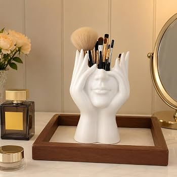 Modern Sculptural Face Vase – Unique Living Room Decoration