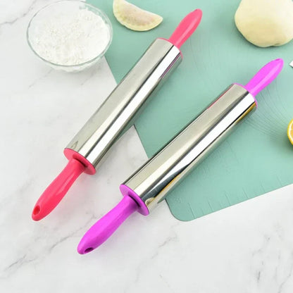 Non-Stick Stainless Steel Rolling Pin for Dough, Fondant & Pastries