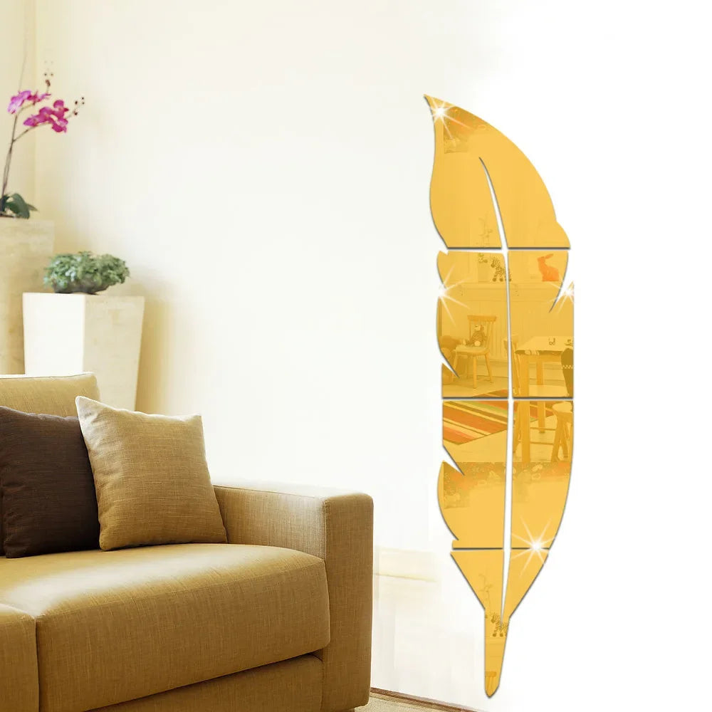 Acrylic Fairy Wings Mirror Wall Decal (37x7 Inch)