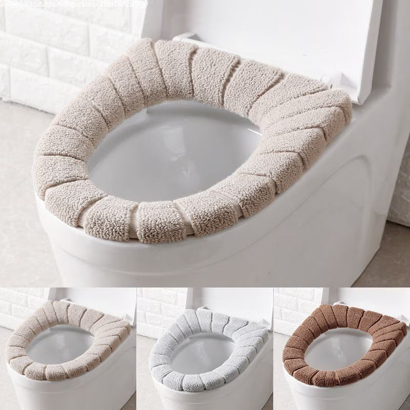 Washable Toilet Seat Cushion – Soft Plush Cover for Bathroom