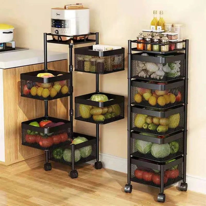 Space-Saving Square Metal Storage Cart