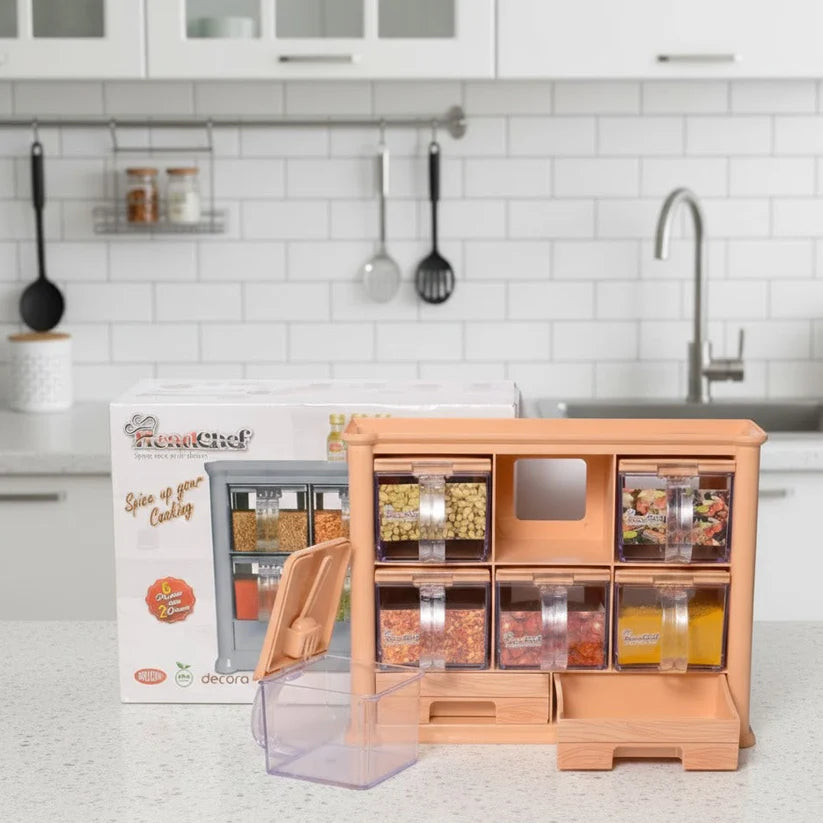 Head Chef Spice Rack with Draws, Kitchen Accessories 