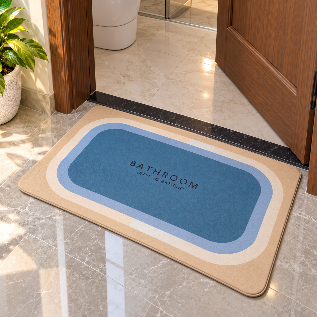 Super Absorbent  Non Slip Stylish Indoor Door Mat (22X15Inch)