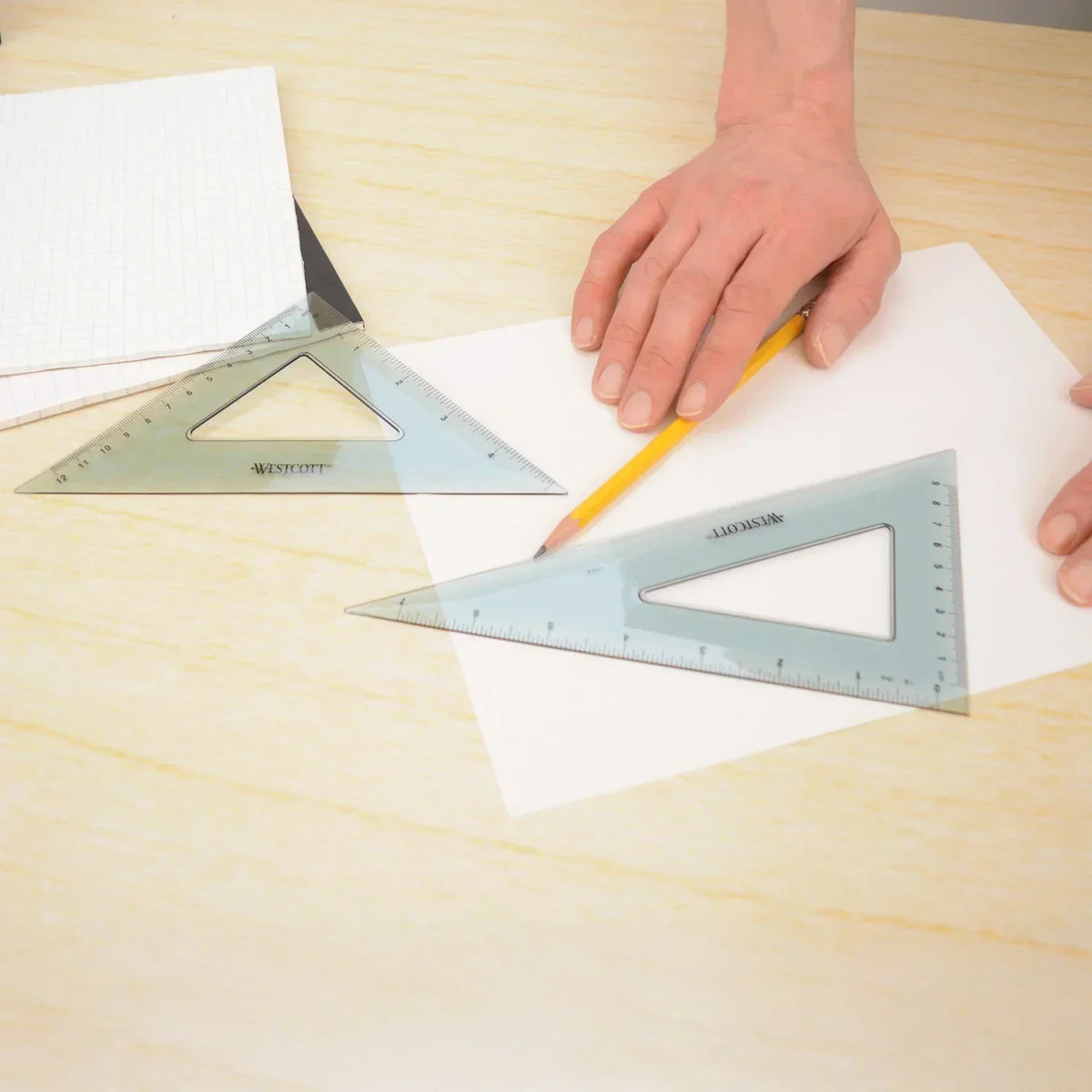 Transparent Math Geometry Set – Ruler, Triangle & Protractor Tools