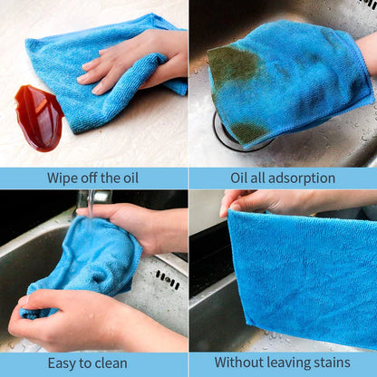 6PCS Premium Multi Purpose Soft Reusable Microfiber Cleaning Cloth Set