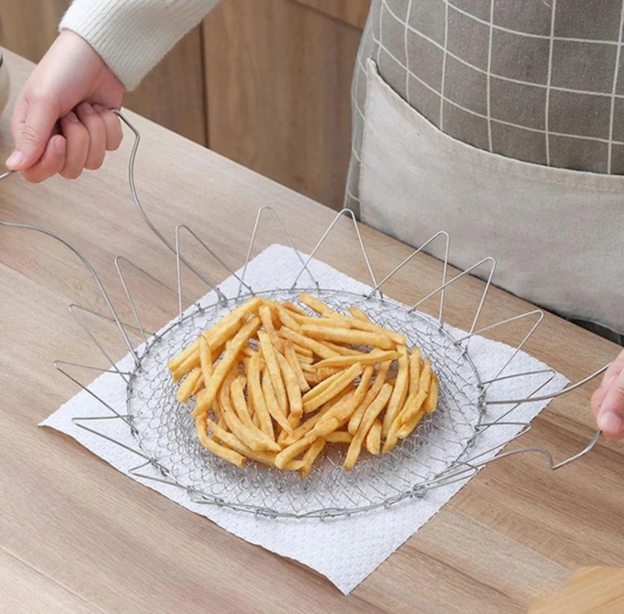 Fry Basket Strainer For Pasta, Fries & Vegetables